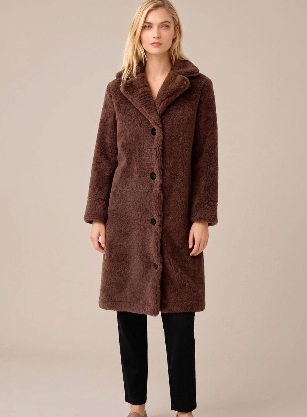 Johanne | Langer Oversize-Trenchcoat für Damen im weichen Plüschstil
