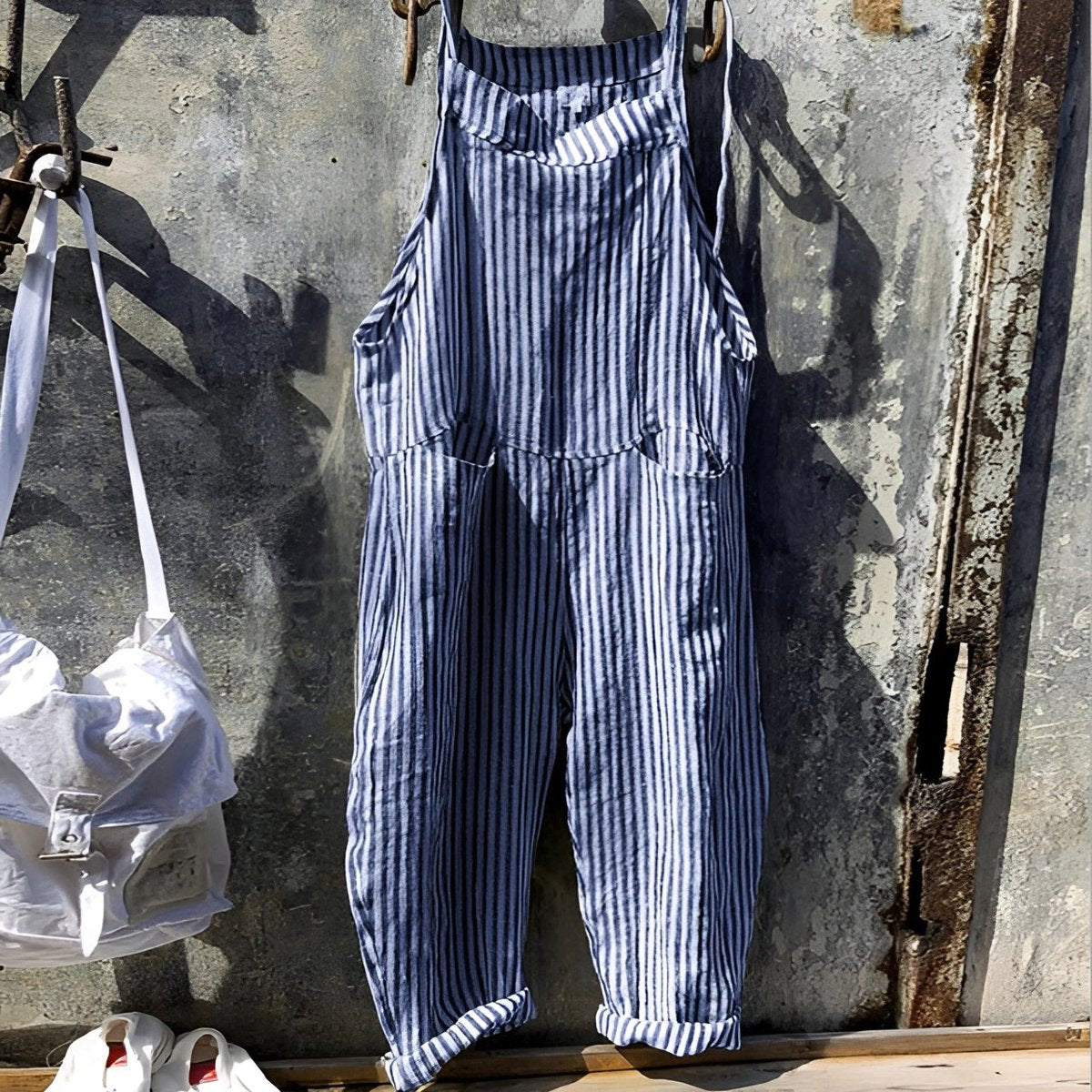 Alfred | Unisex-Overall im Streifenmuster mit weiter Passform und Vintage-Stil