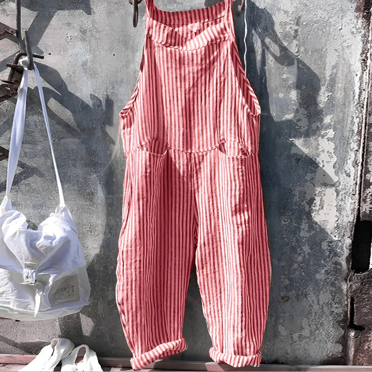 Alfred | Unisex-Overall im Streifenmuster mit weiter Passform und Vintage-Stil