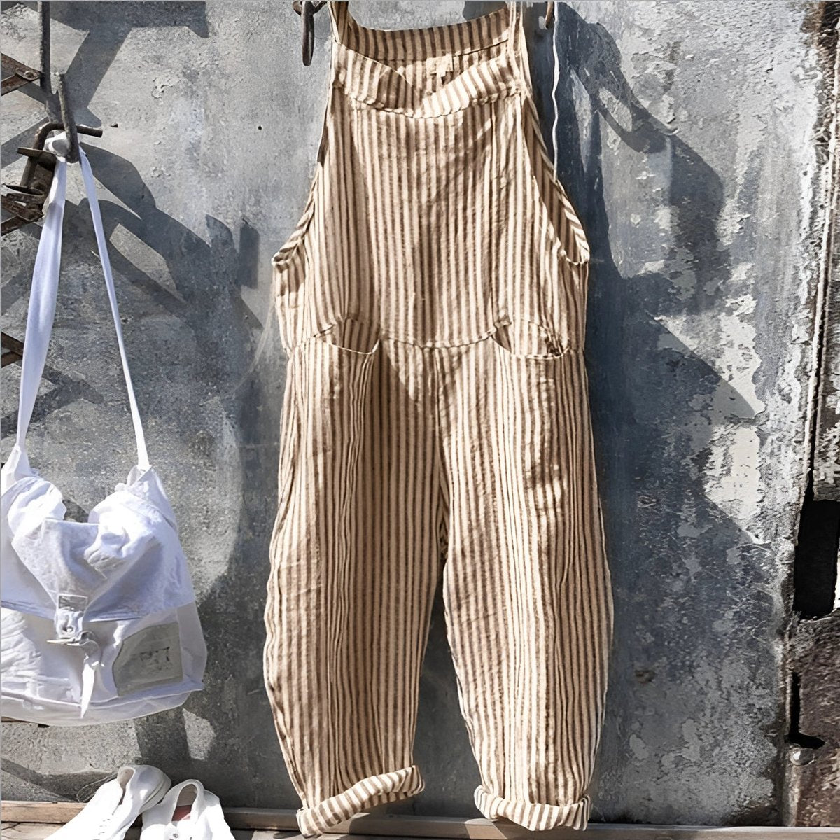 Alfred | Unisex-Overall im Streifenmuster mit weiter Passform und Vintage-Stil