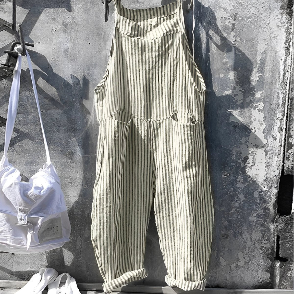Alfred | Unisex-Overall im Streifenmuster mit weiter Passform und Vintage-Stil