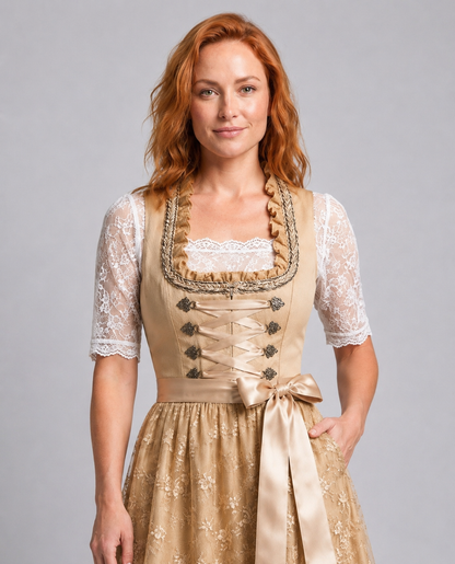 Sabine | Dame Dirndl kjole med snøremieder til Oktoberfest