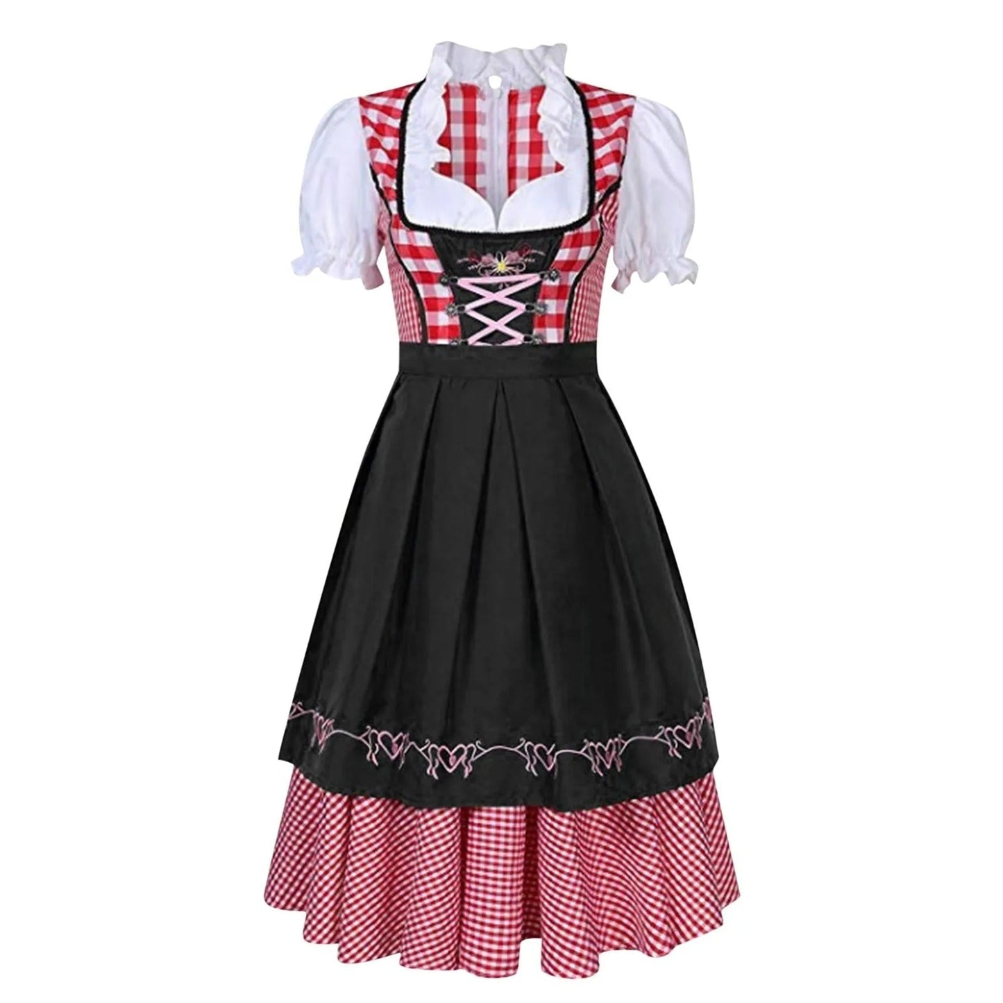 Katharina | Oktoberfest dirndl kjole med tern og snøredetaljer