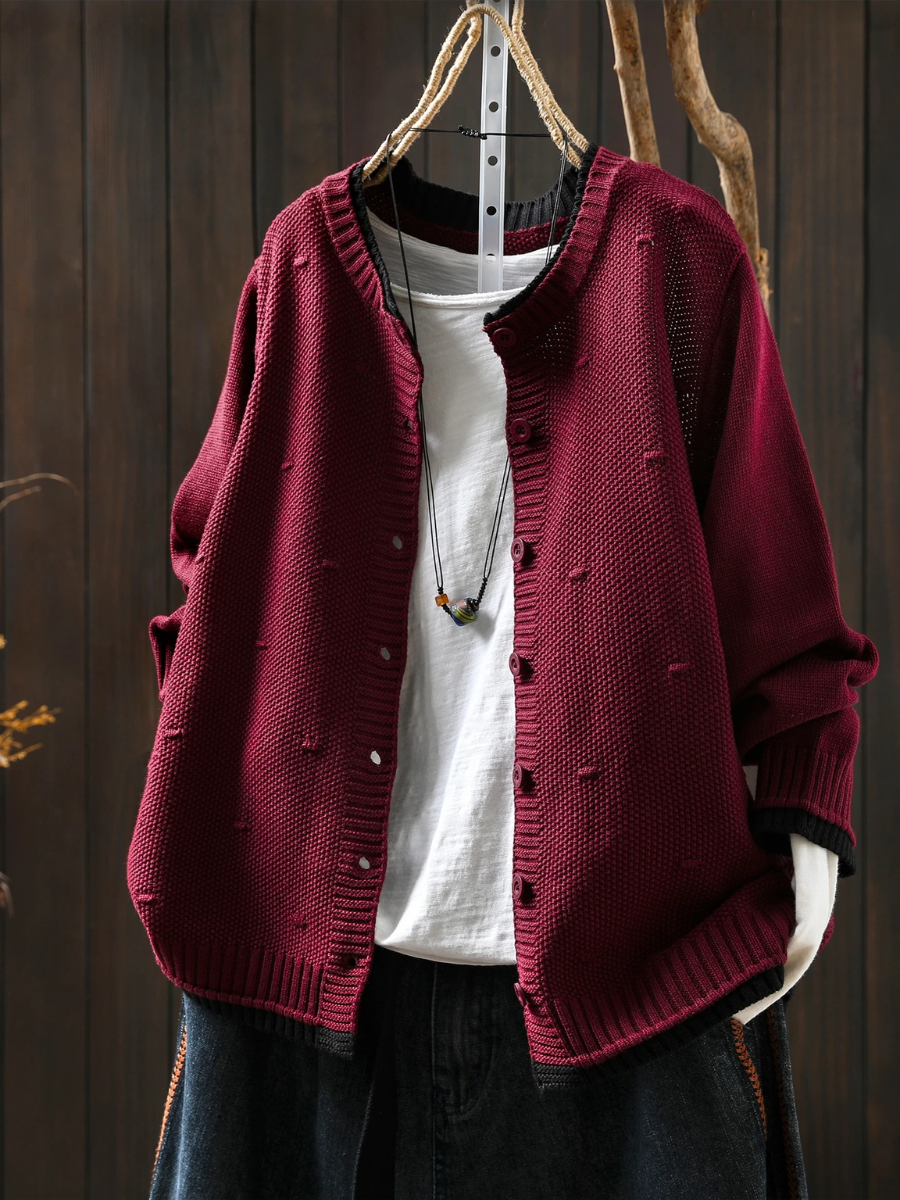 Isabel | Dame cardigan i strik med oversize pasform