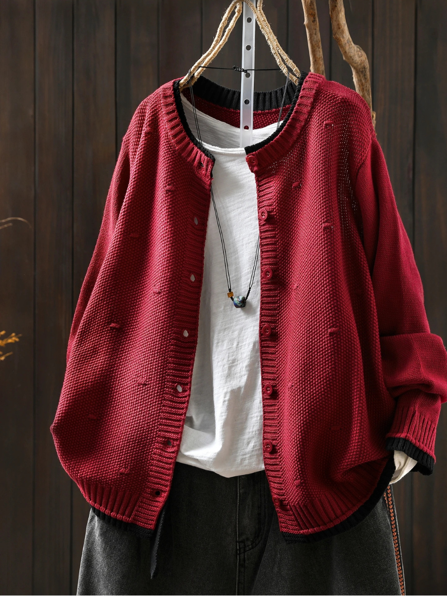 Isabel | Dame cardigan i strik med oversize pasform