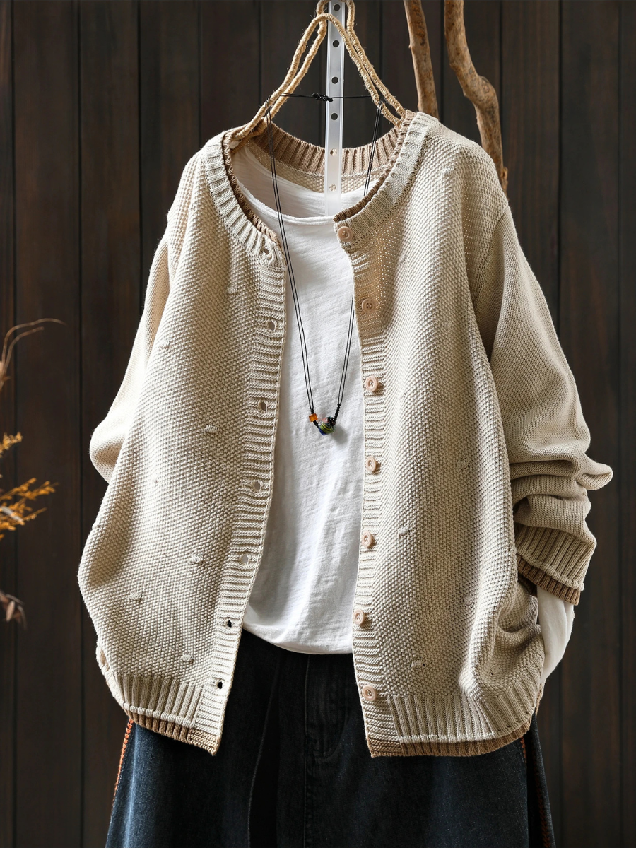 Isabel | Dame cardigan i strik med oversize pasform