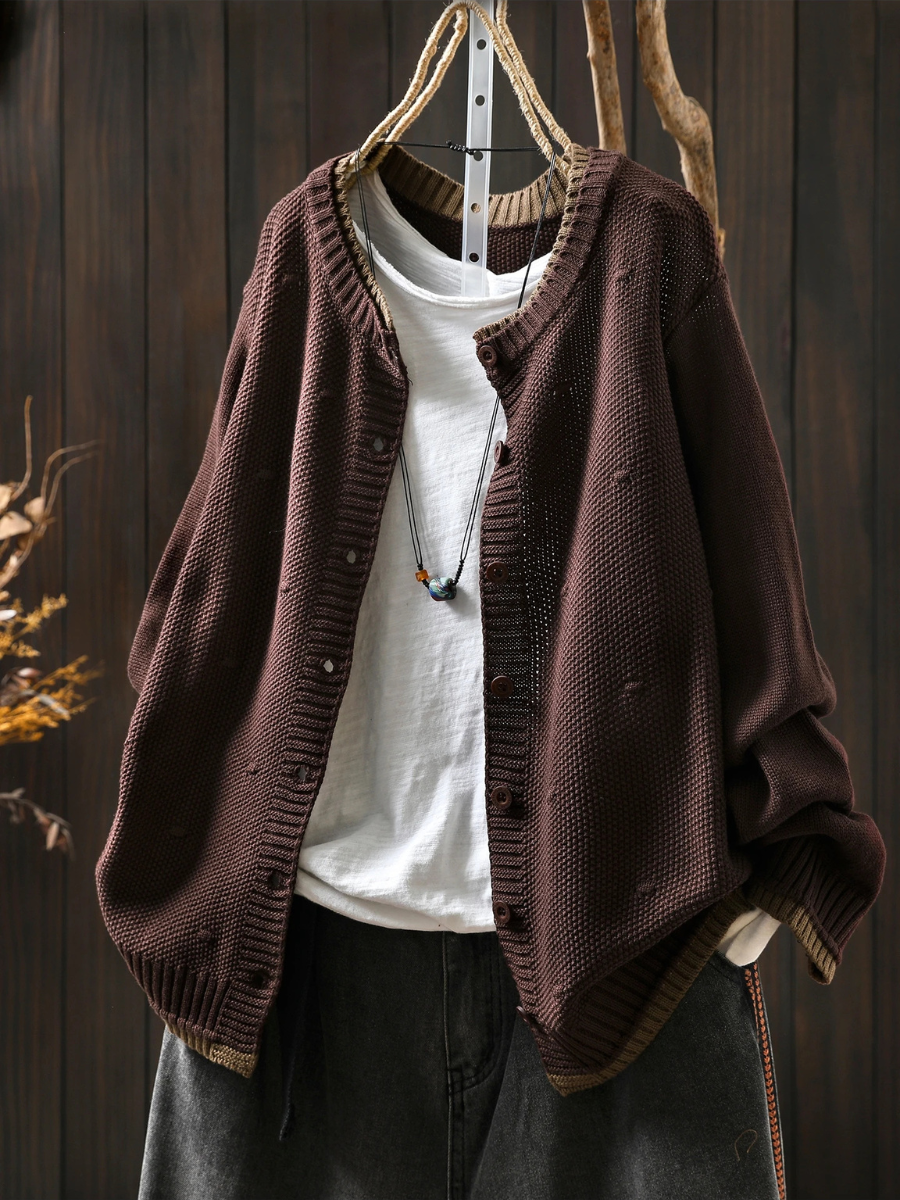 Isabel | Dame cardigan i strik med oversize pasform