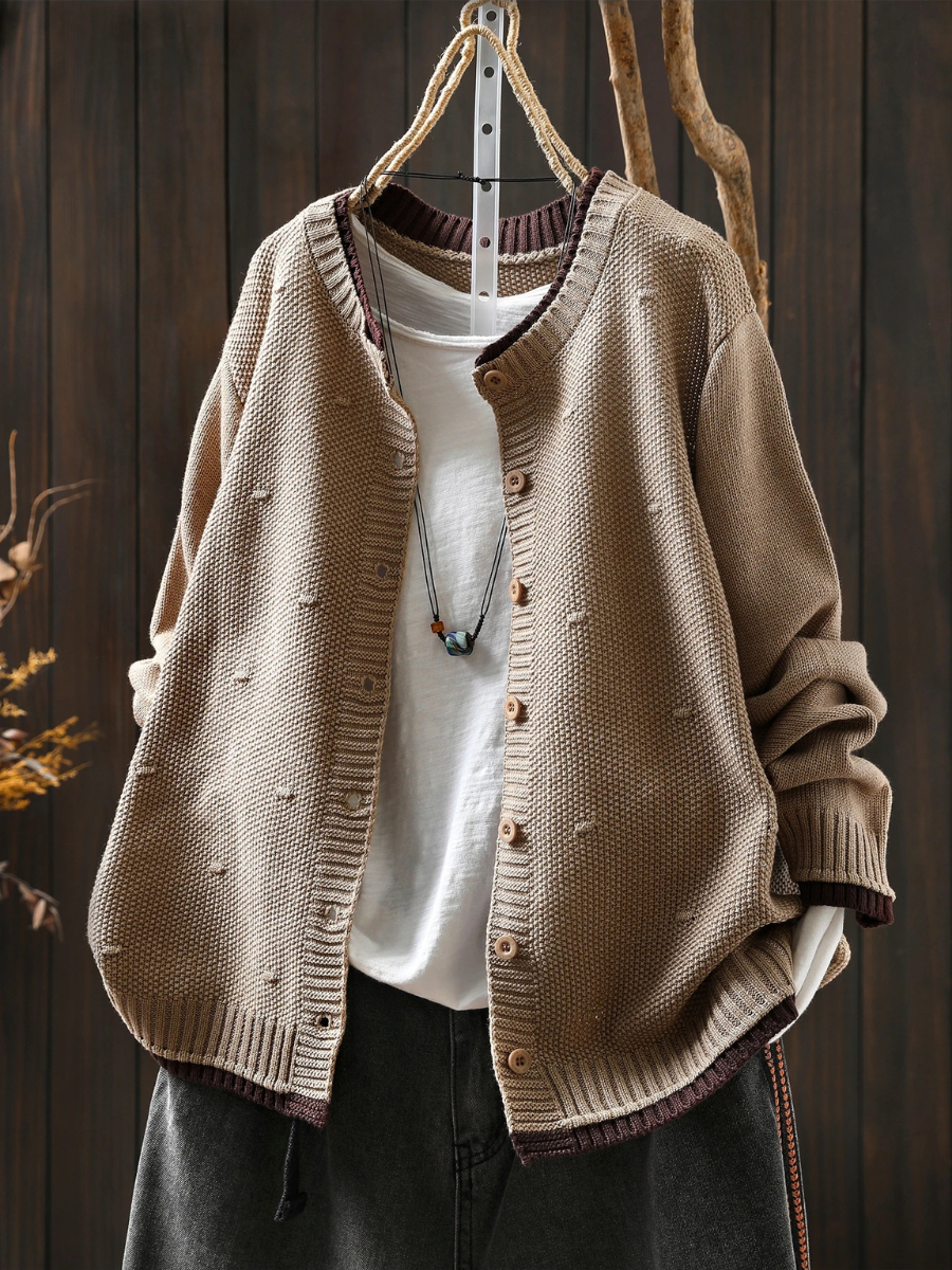 Isabel | Dame cardigan i strik med oversize pasform