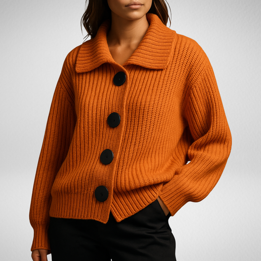Trine | Dame oversized strikcardigan med knapper