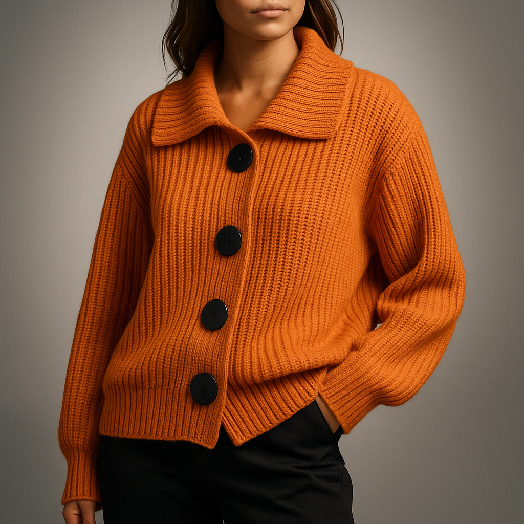Trine | Dame oversized strikcardigan med knapper
