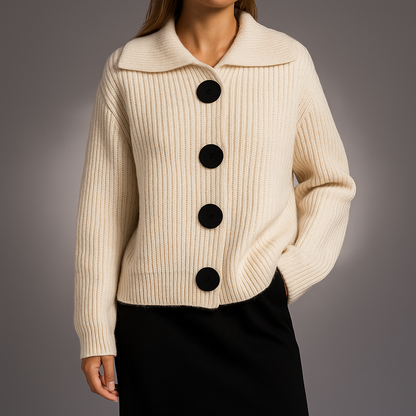 Trine | Dame oversized strikcardigan med knapper