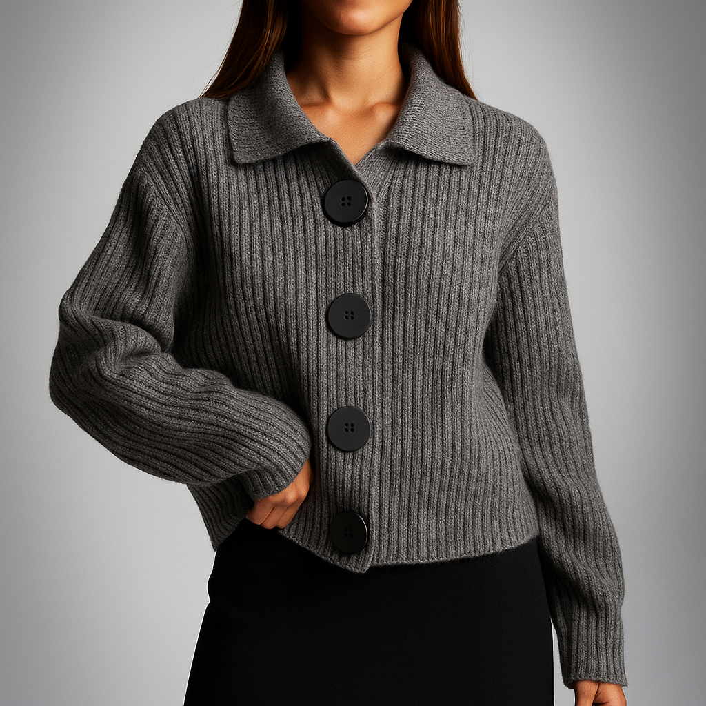 Trine | Dame oversized strikcardigan med knapper