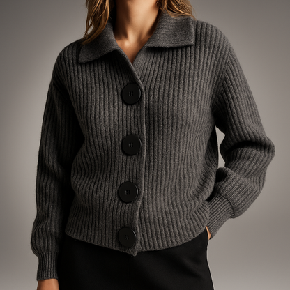 Trine | Dame oversized strikcardigan med knapper