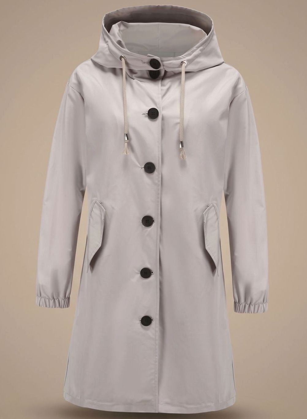 Josefine | Wasserabweisender Trenchcoat für Damen mit Kapuze im langen Outdoor-Stil
